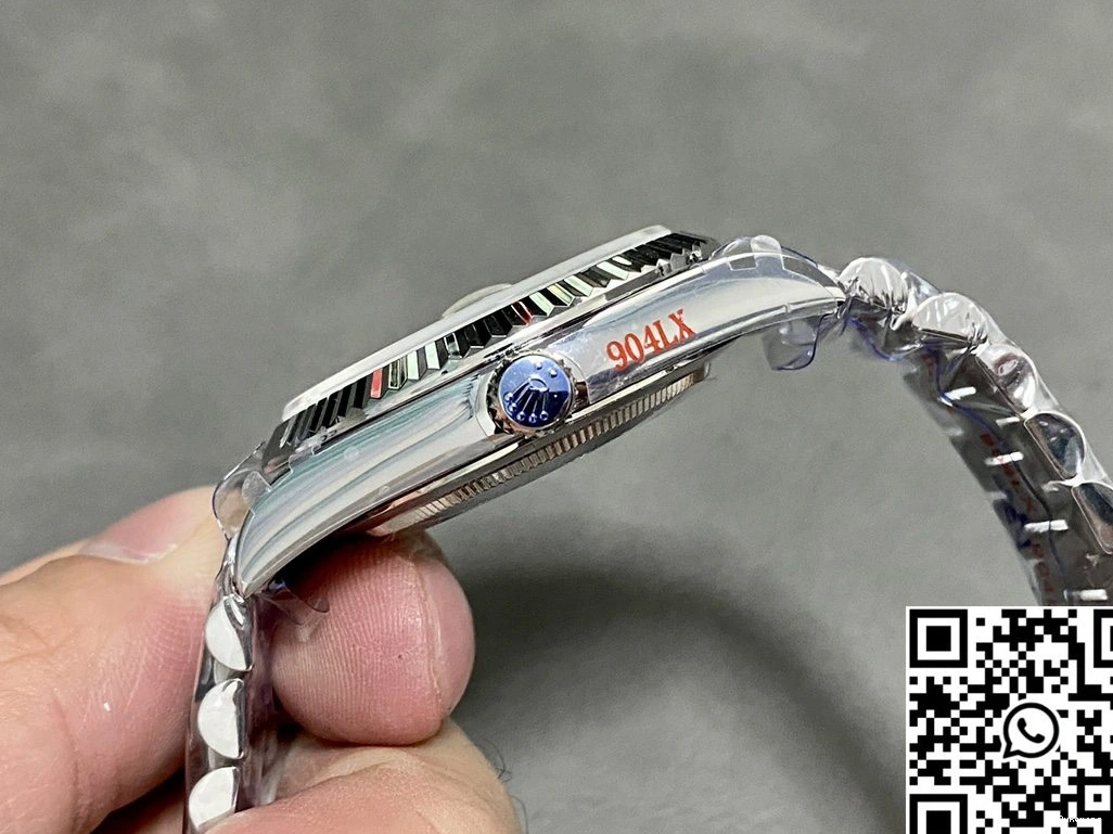 Factory Tungsten QF v5 Day M228239-0004 Date Dial Black Steel Rolex 0315